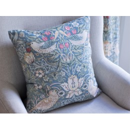 William Morris Square Cushions Strawberry Thief Slate - Prices start for 2